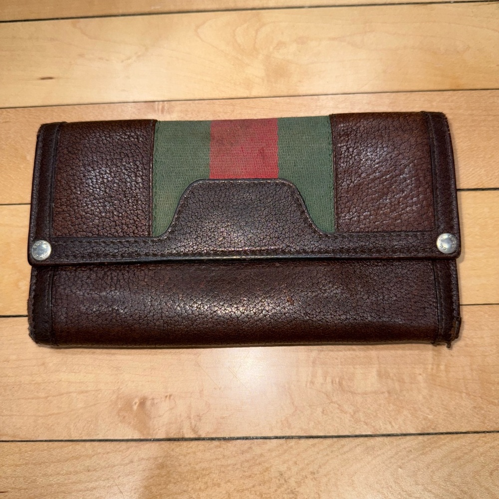 Gucci Leather Sherry Line Wallet